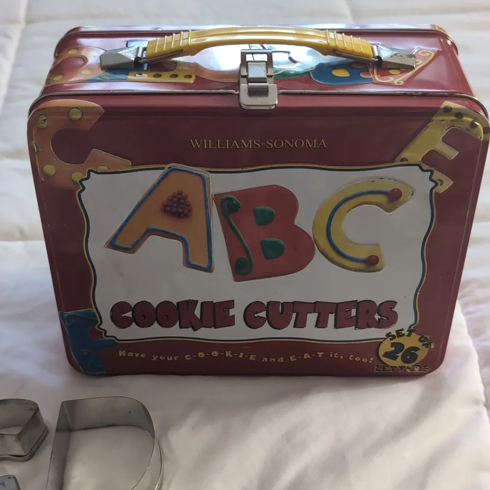 Vintage Williams-Sonoma ABC Cookie Cutters Set with Tin